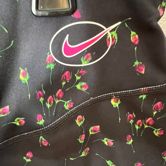 New Nike One Luxe Icon Clash Mid-Rise Leggings Black Floral Tight Dri-Fit Sz 1X - Picture 6 of 11
